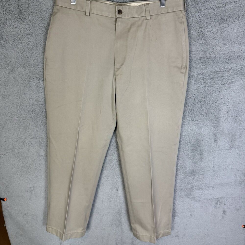 Brooks Brothers Pants Men's 36x30 Beige Clark Straight Chino Flat Front Career